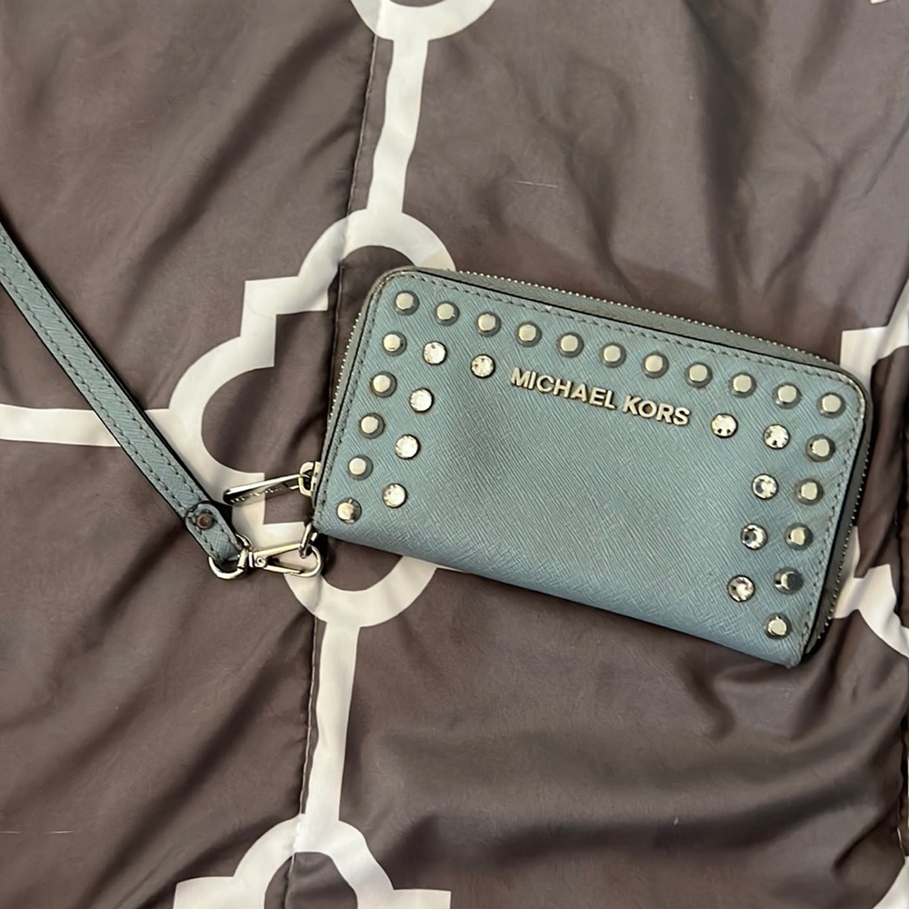 Studded Michael Kors Zip Wallet/clutch